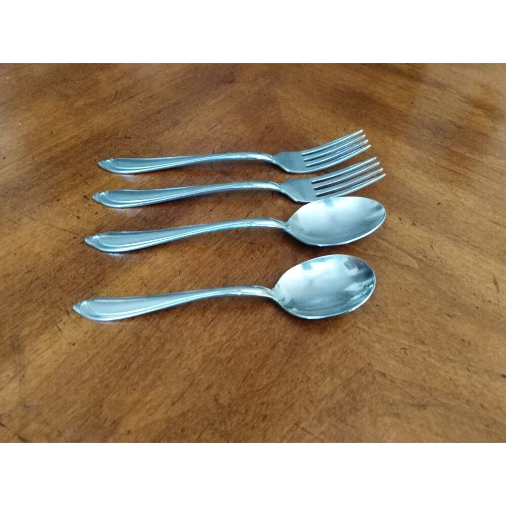 Oneidacraft Oneida Shasta Deluxe Stainless Lot 4x Dinner Fork 7.2